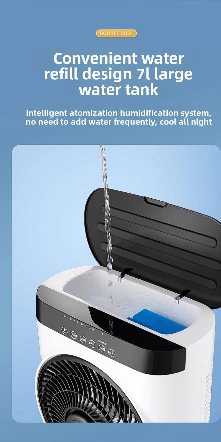 Portable Water-Based Air Cooler – Quiet Cooling with Large Water Tank & Timer