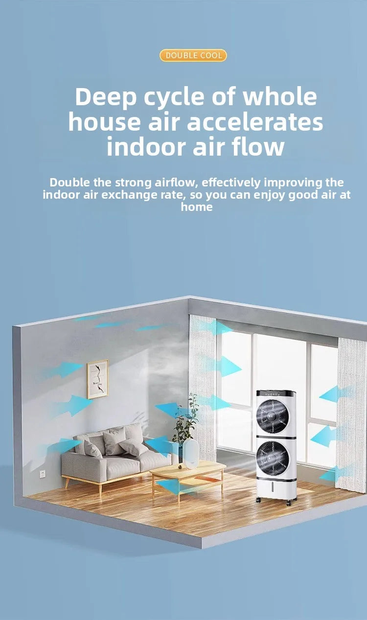 Portable Water-Based Air Cooler – Quiet Cooling with Large Water Tank & Timer