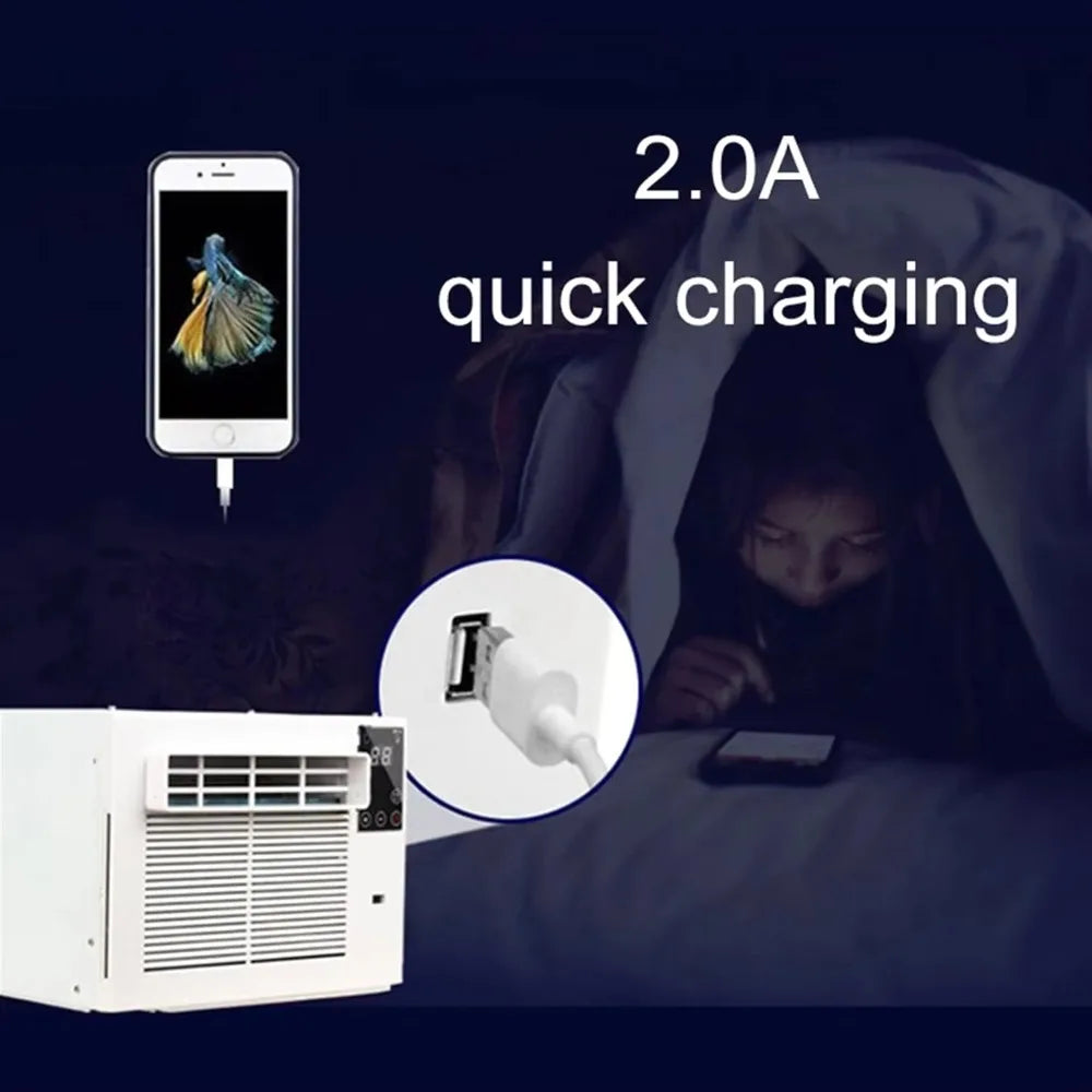 Mini Portable Air Conditioner 1880BTU – Compressor Cooling with Timer & Remote for Outdoor, RV & Dorm