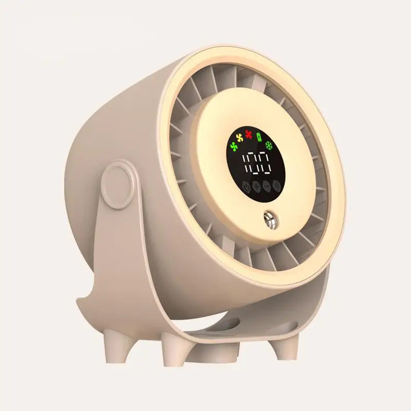 Portable Misting Turbo Fan – Rechargeable, 100-Speed, Digital Display, Wall-Mount