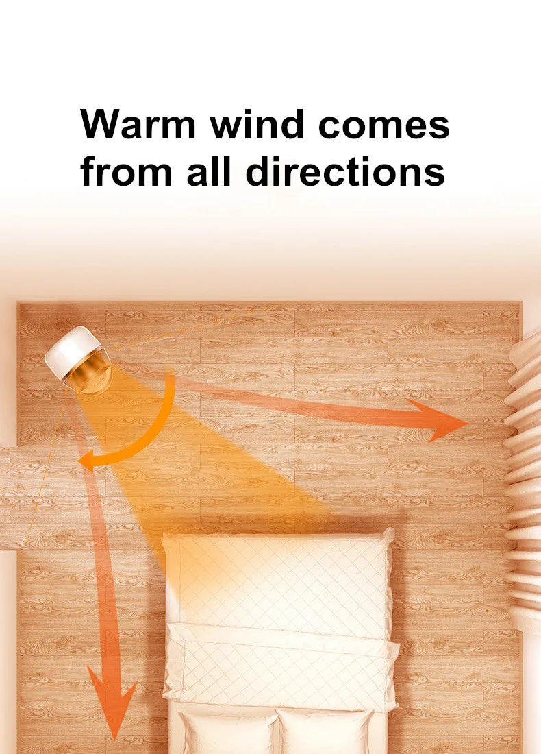 18-Inch Bladeless Floor Fan – Warm & Cold Air, Remote Control, Multi-Gear