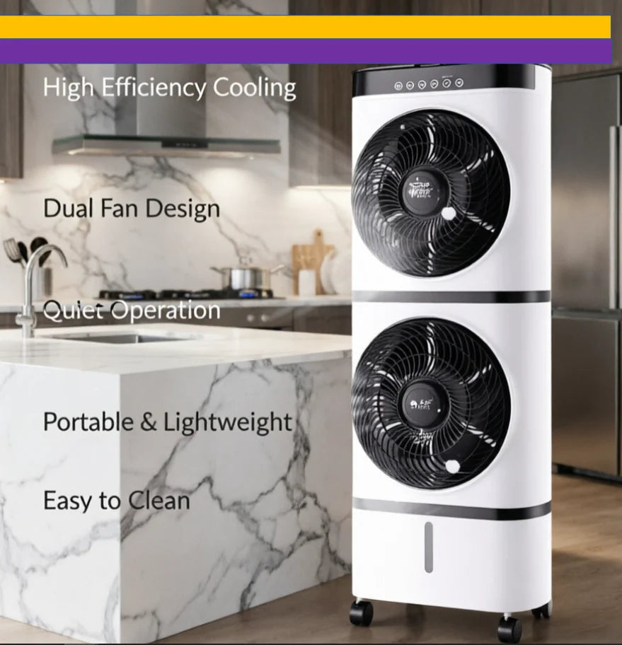Portable Water-Based Air Cooler – Quiet Cooling with Large Water Tank & Timer